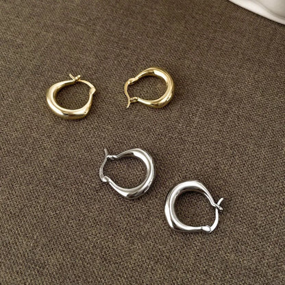 925 Sterling Silver Chunky Hoop Earrings – Geometric Trendy Jewelry for Women.