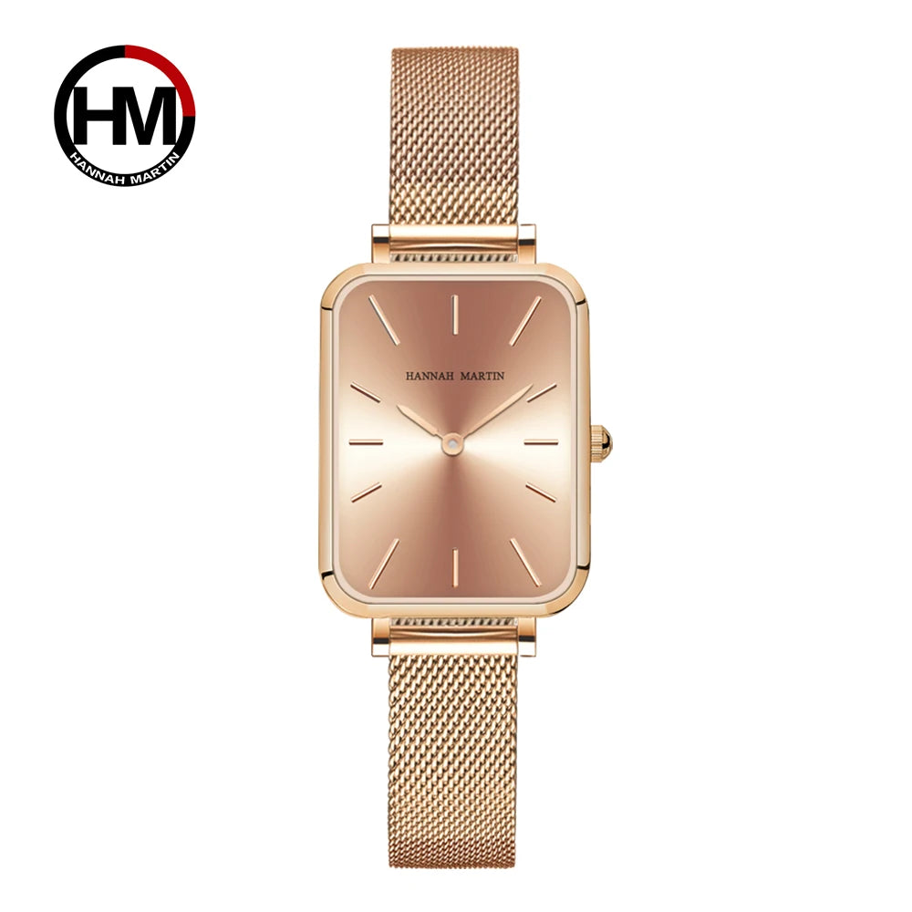 Elegant Luxury Rectangle Watch – Stainless Steel Women’s Quartz Timepiece.