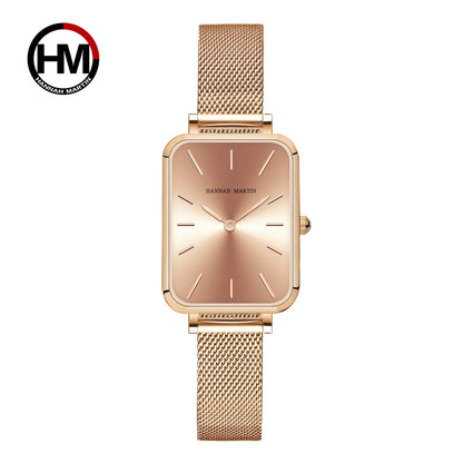 Elegant Luxury Rectangle Watch – Stainless Steel Women’s Quartz Timepiece.
