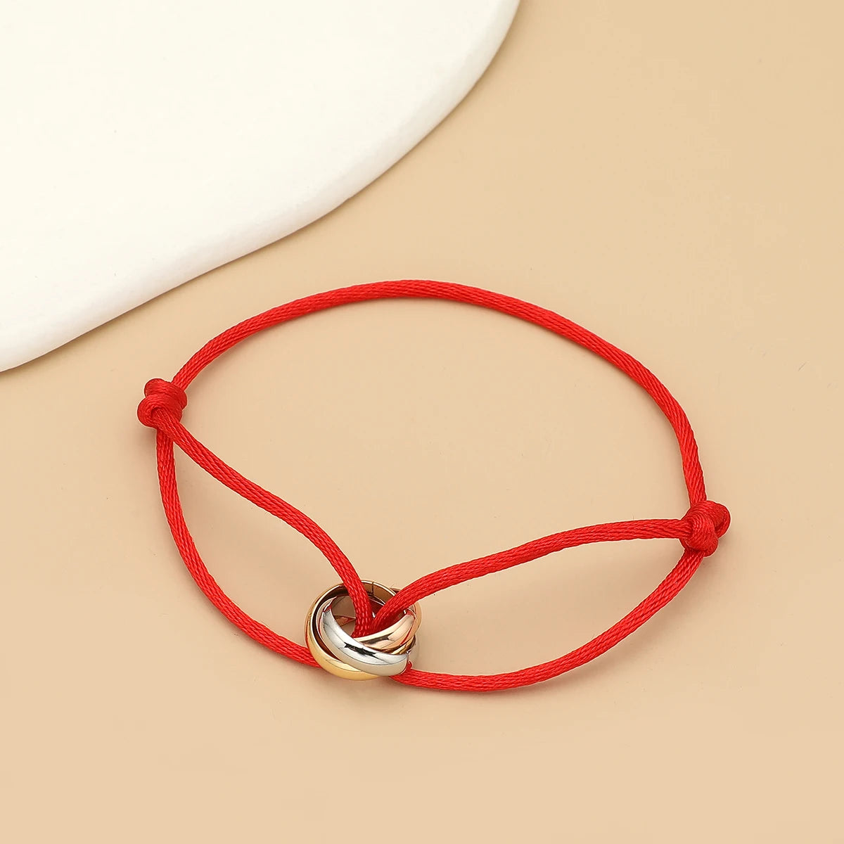 “Balance Trio™” Adjustable Rope Bracelet – Minimalist Unisex Stainless Steel Design.