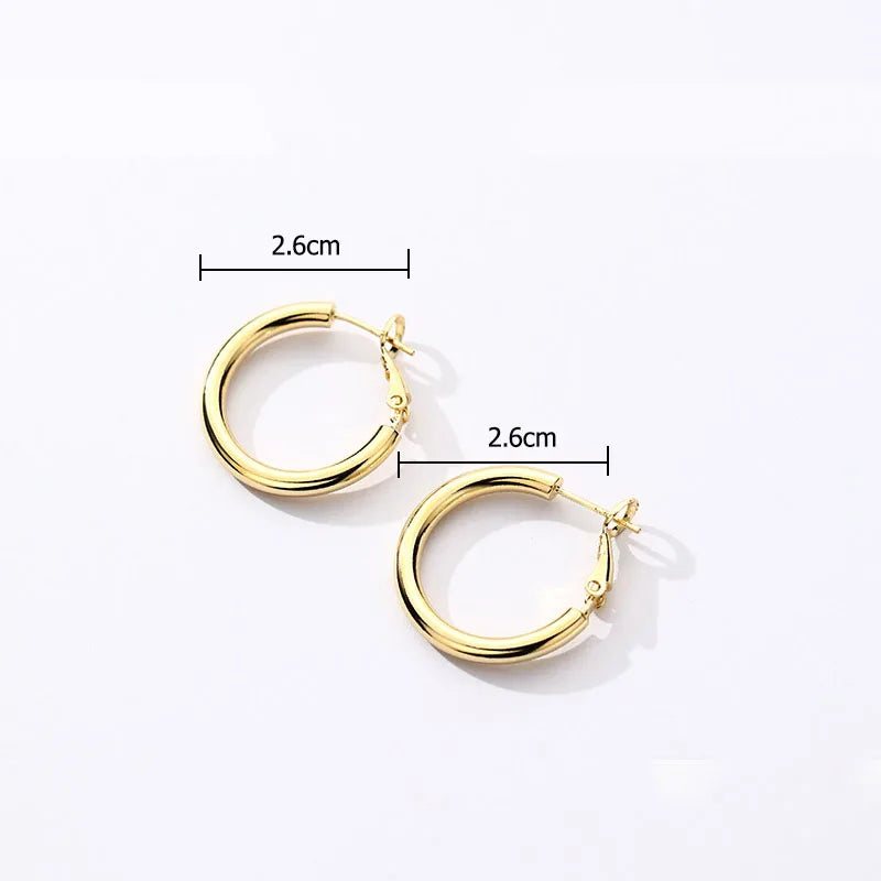 925 Sterling Silver Chunky Hoop Earrings – Geometric Trendy Jewelry for Women.