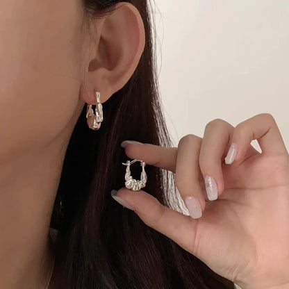 925 Sterling Silver Chunky Hoop Earrings – Geometric Trendy Jewelry for Women.